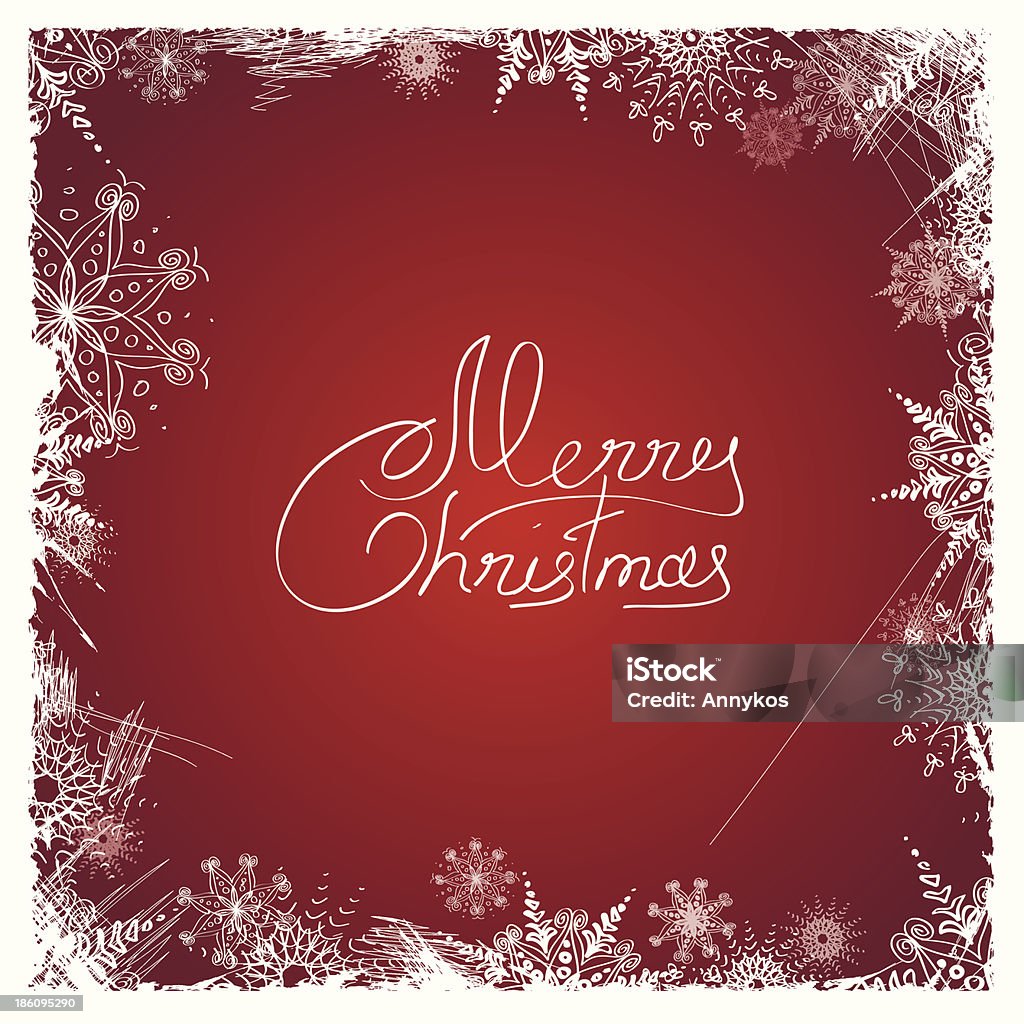 Kartka świąteczna z płatków śniegu, ramki - Grafika wektorowa royalty-free (Bajka)