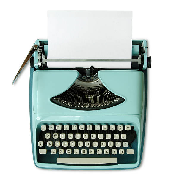 60 ª portatile macchina da scrivere - tastiera di macchina da scrivere foto e immagini stock