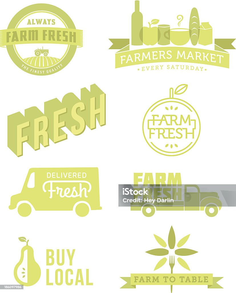 Alimentos frescos - Vetor de Mercado de Produtos da Fazenda royalty-free
