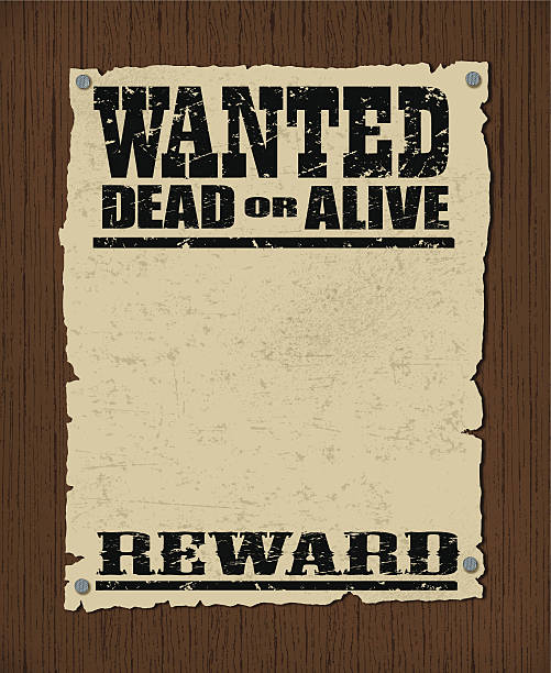 wanted-englisches plakat-tot oder lebendig, reward hintergrund - wanted poster wild west sign wood stock-grafiken, -clipart, -cartoons und -symbole