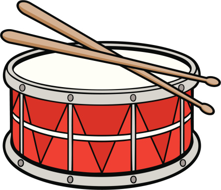 Drum and drum sticks are in separate grouped objects, so they can be quickly repositioned or adjusted for your project.