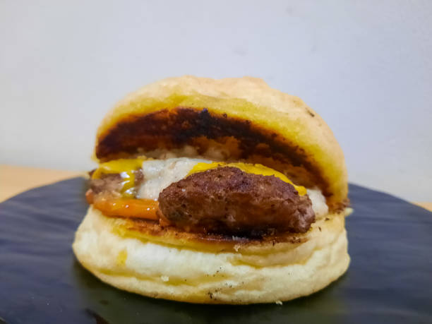 istock Encore Burger With Burger Bun, Beef Patty, American Red Cheddar Cheese. Food Menu 1861000686
