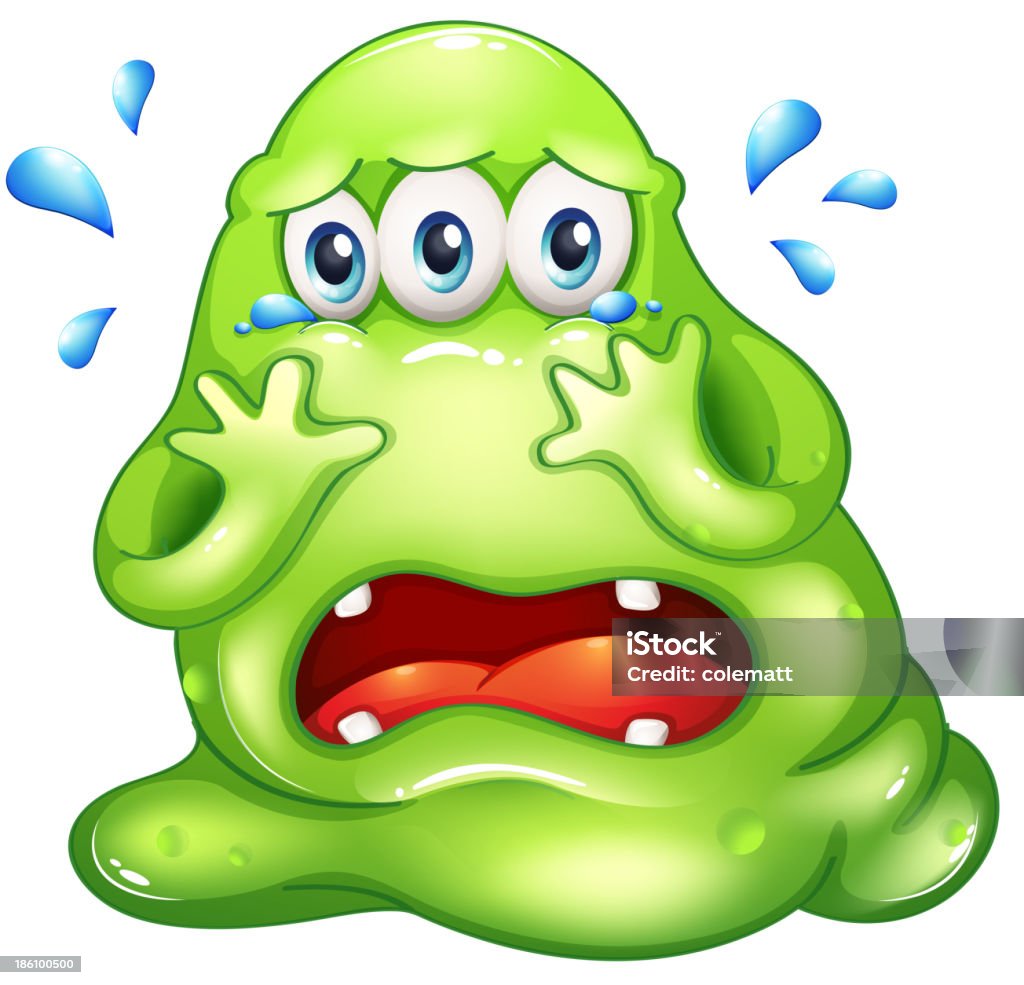 monster Pleurer - clipart vectoriel de Bleu libre de droits