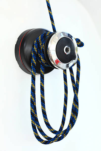 istock Sailboat winch and rope yacht detail 186100968