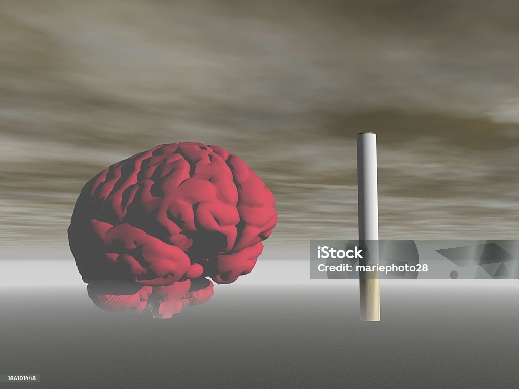 Sigaretta e cervello - Foto stock royalty-free di Abuso