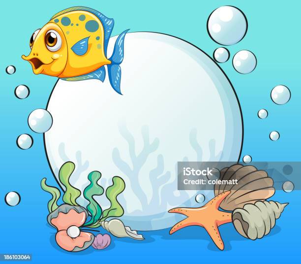 Orange Fish Near The Big Pearl Stock Illustration - Download Image Now - Animal, Animal Shell, Animals Hunting