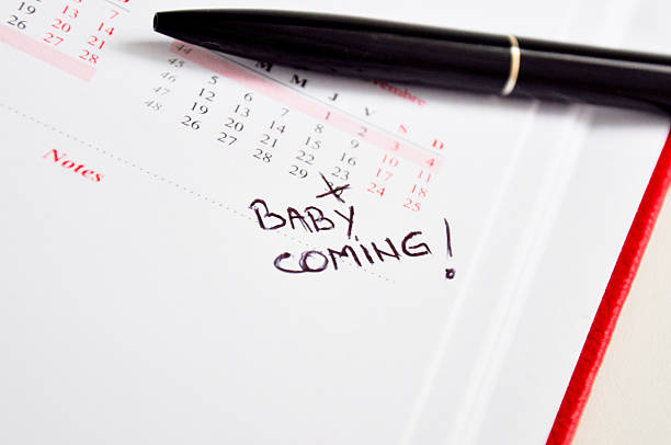 istock baby coming date marked in a calendar 186103722