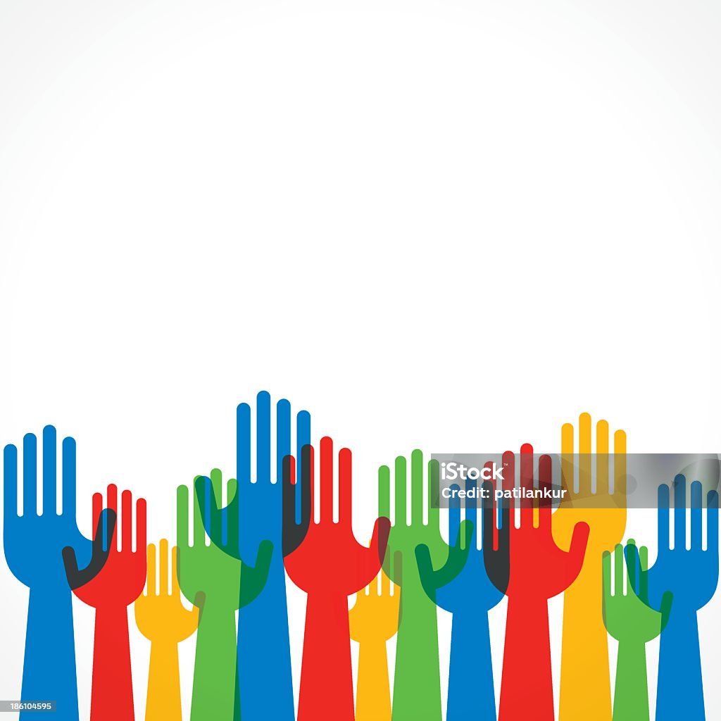 Multiple Hand Design A Design Made Up From Multiple Multicolored Hands Stock Illustration ...