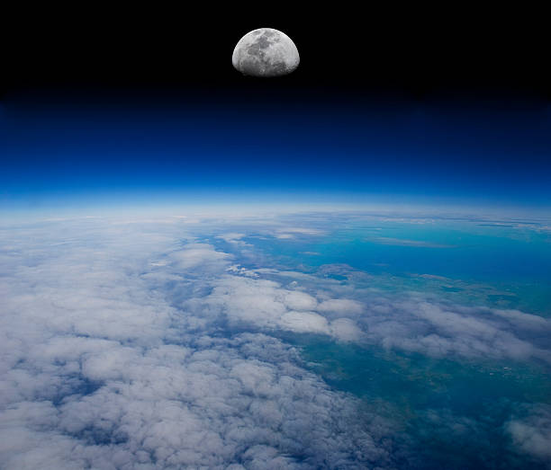 istock Earth in space and the Moon. 186105039