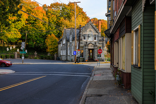 Peacham, Vermont, USA rural autumn scene.