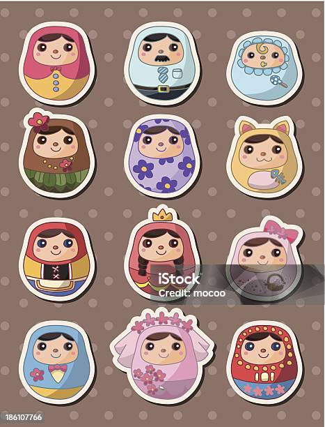 Russian Dolls Stickers Stock Illustration - Download Image Now - Russian Nesting Doll, Adult, Art And Craft