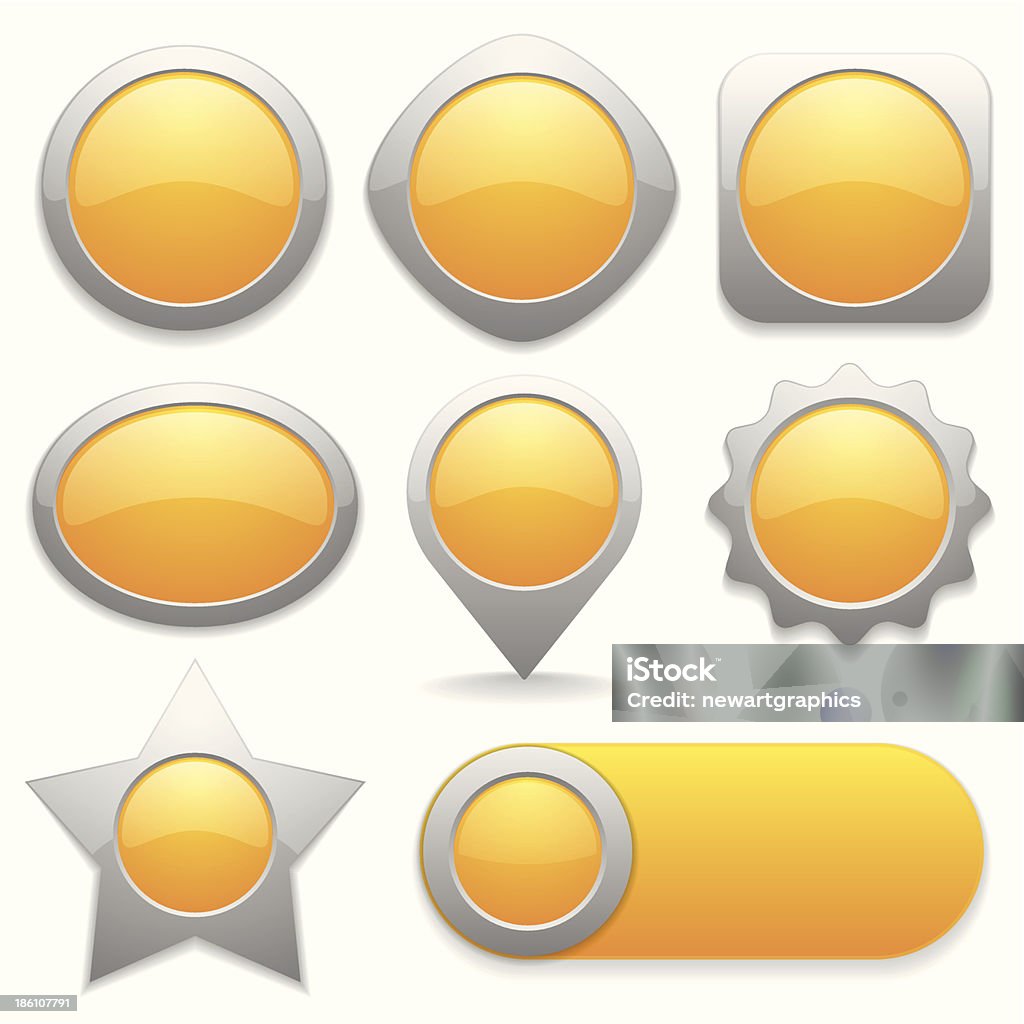 Eight Buttons Eight Different Buttons In Yellow Color Stock Illustration - Download ...