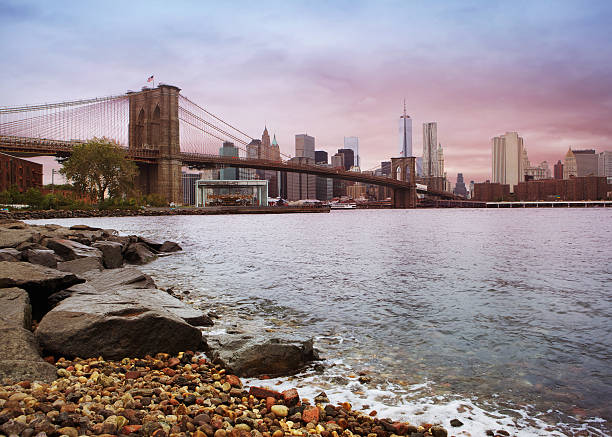 istock Colorful Brooklyn Bridge during the day, Close to Sunset 186108797