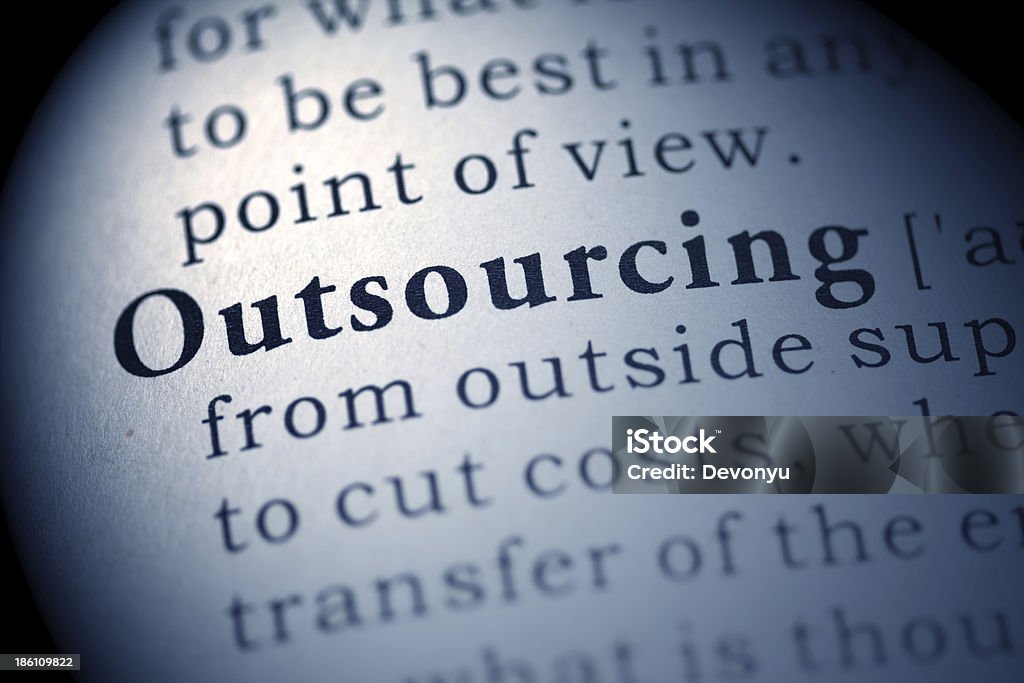 The word outsourcing in the dictionary Fake Dictionary, Dictionary definition of the word Outsourcing. Dictionary Stock Photo