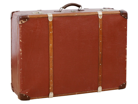 Vintage suitcase isolated on white background
