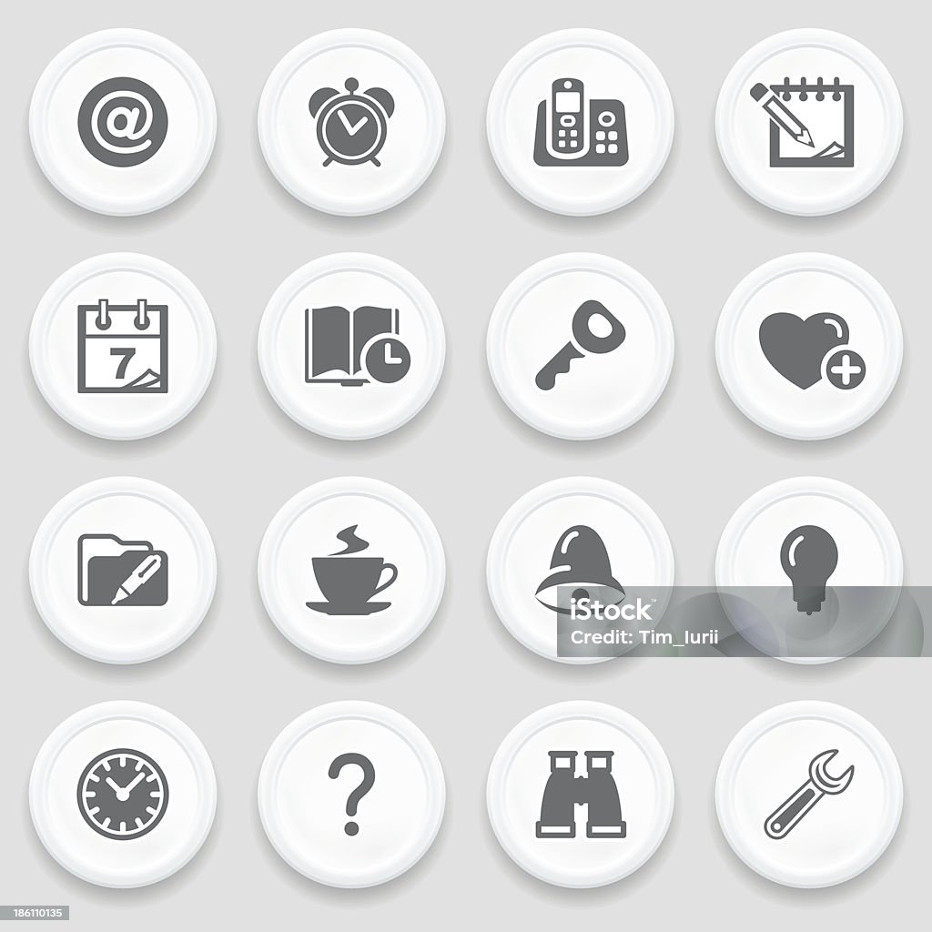 Organizador ícones em preto com botões. - Royalty-free Símbolo de ícone arte vetorial