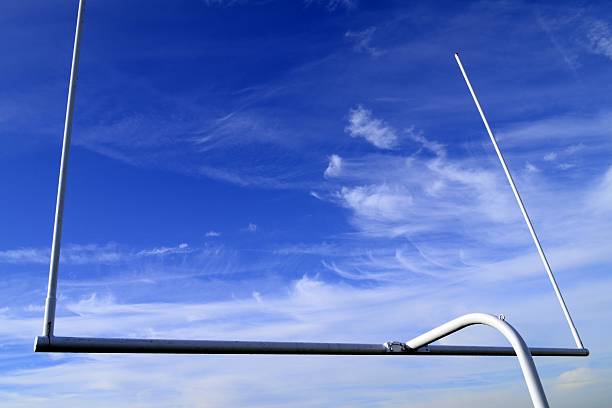 istock Football goal on blue sky 186110180