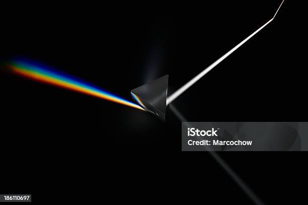 Prism Refracting A White Light Beam Stock Photo - Download Image Now - Prism, Lighting Equipment, Refraction