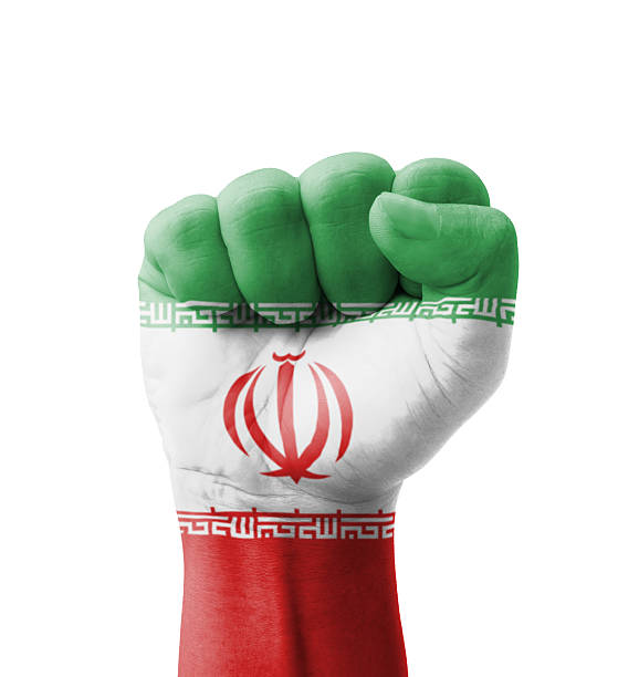 istock Fist of Iran flag painted, multi purpose concept 186110709