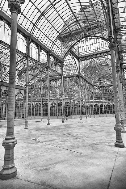 interior of the Palacio de Cristal. Madrid, Spain black and white processed palacio de cristal photos stock pictures, royalty-free photos & images
