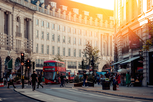 Busy Street View at London City