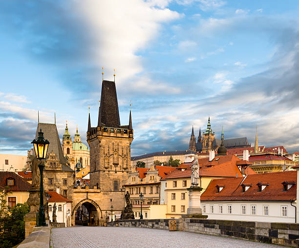 istock Morning view from Charles Bridge in Prague 186112114