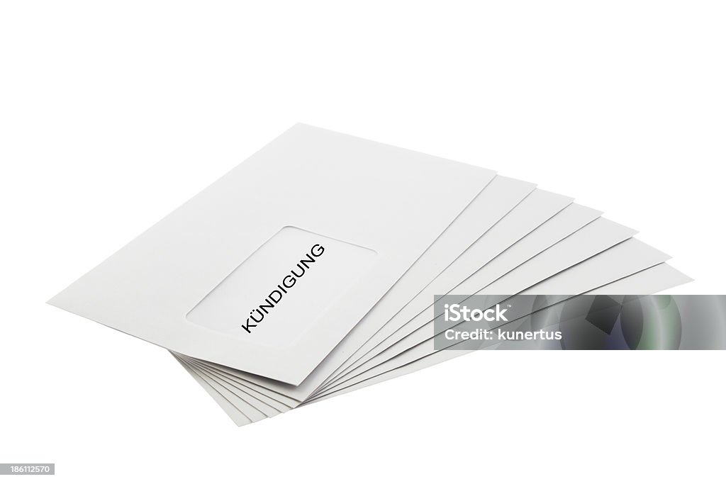 Kundigung lote de Envelopes isolados no branco - Royalty-free Apartamento Foto de stock