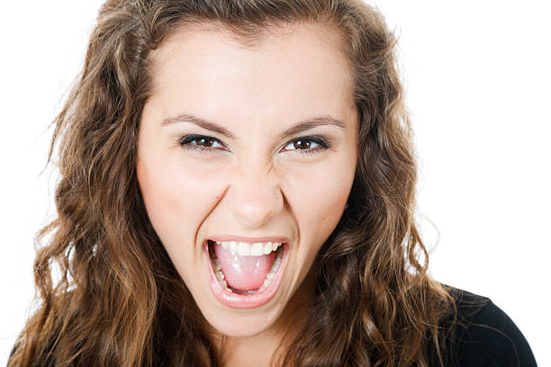 istock closeup of young female on white 186113050