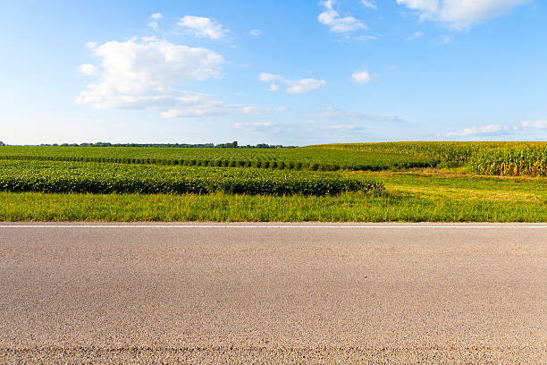 アメリカのカントリー road 側の眺め - country road ストックフォトと画像