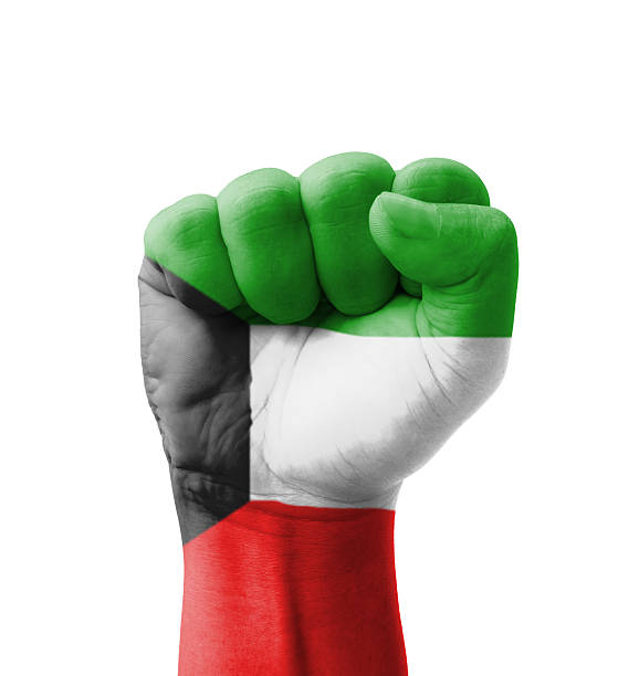 istock Fist of Kuwait flag painted, multi purpose concept 186115156