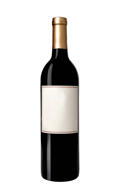 istock wine bottle with blank label cut out, red wine 1861152629