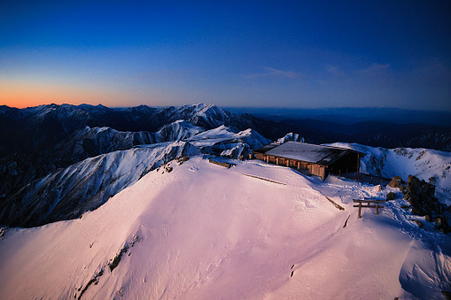 Tateyama in the Northern Alps at sunrise in Japan