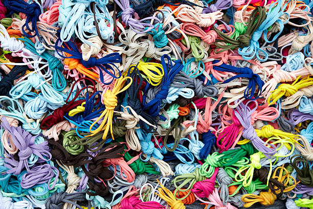 istock Large pile of colourful shoelaces. 186116123