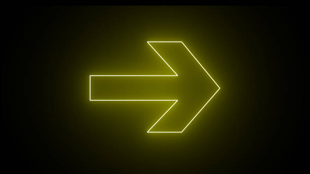 istock yellow color swipe arrow or right directional arrow flat icon for apps and websites. Directional pointers and cursor click download buttons abstract flat style 1861174526