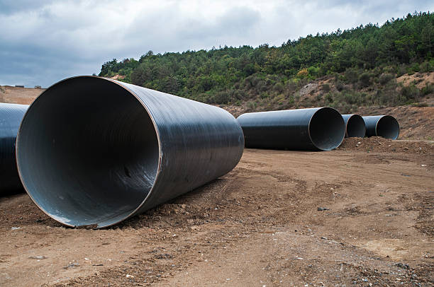 istock Huge steel pipes 186117760