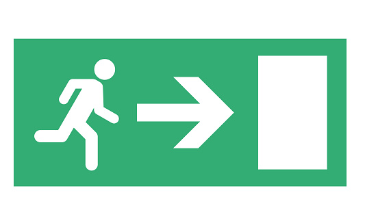 Emergency exit public icon,escape,evacuation,direction, pictogram, sign, symbol