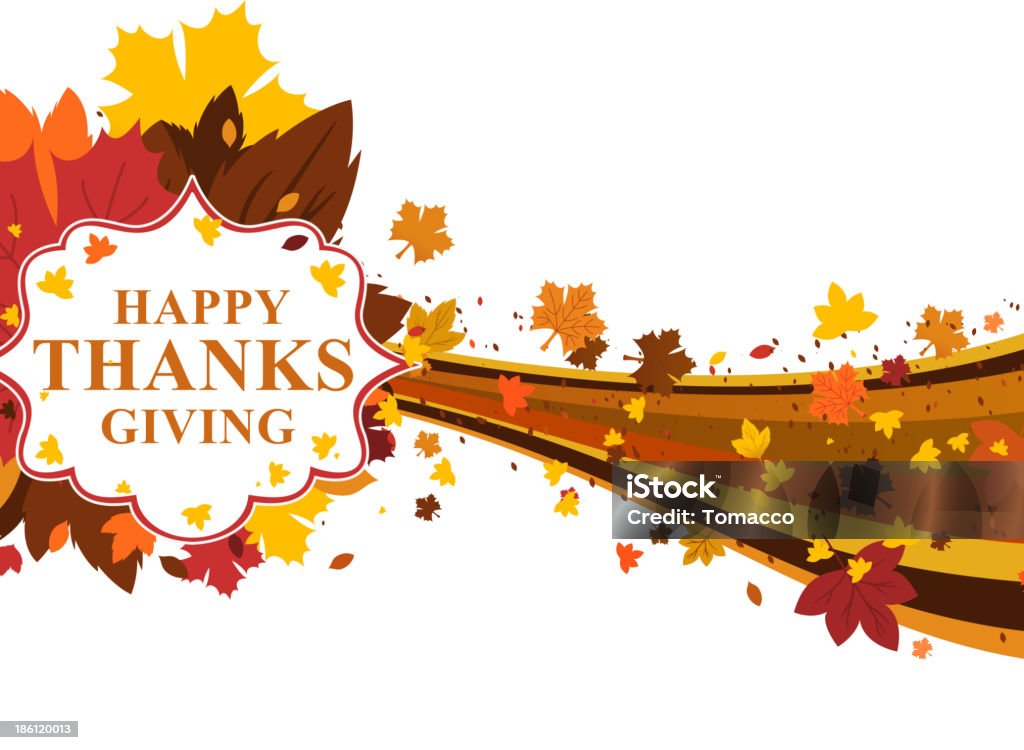 Thanksgiving Fall Design Banner Sign Thanksgiving Fall Design Banner Sign Vector Illustration Cartoon. Thanksgiving - Holiday stock vector