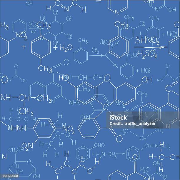 Химия Фон Бесшовные — стоковая векторная графика и другие изображения на тему Азот - Азот, Белый, Бесшовный узор