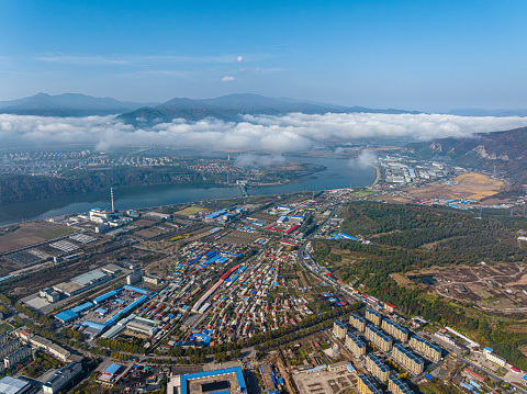 Jeonju, Jeollabuk-do, Korea, aerial photography taken by drone