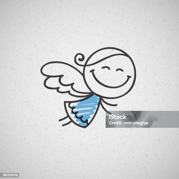 Christmas Angel Cartoon In White And Blue Stock Illustration - Download  Image Now - Angel, Baby - Human Age, Backgrounds - iStock