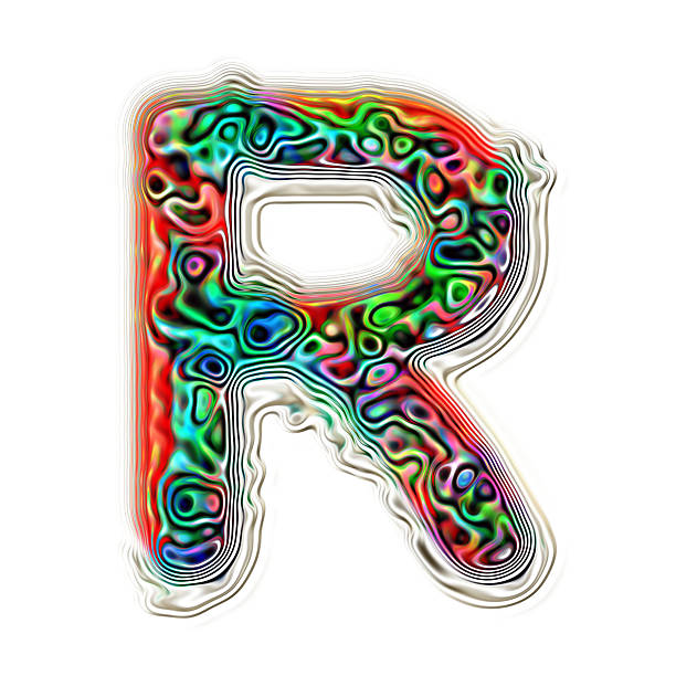 Artistic letter R cut through white plaster, exposing the red brick and mortar structure beneath