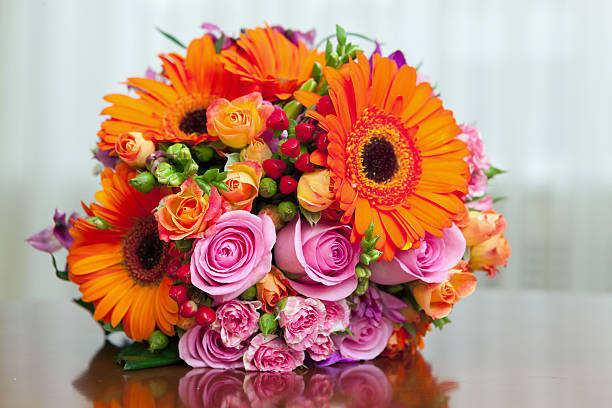 istock beautiful bridal bouquet at a wedding party 186123435