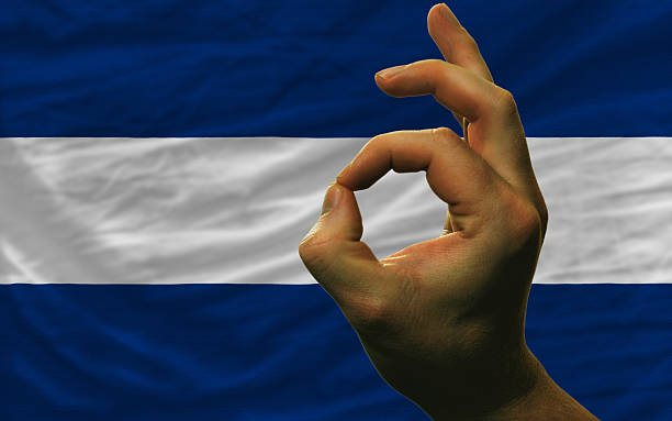 istock ok gesture in front of nicaragua national flag 186123798