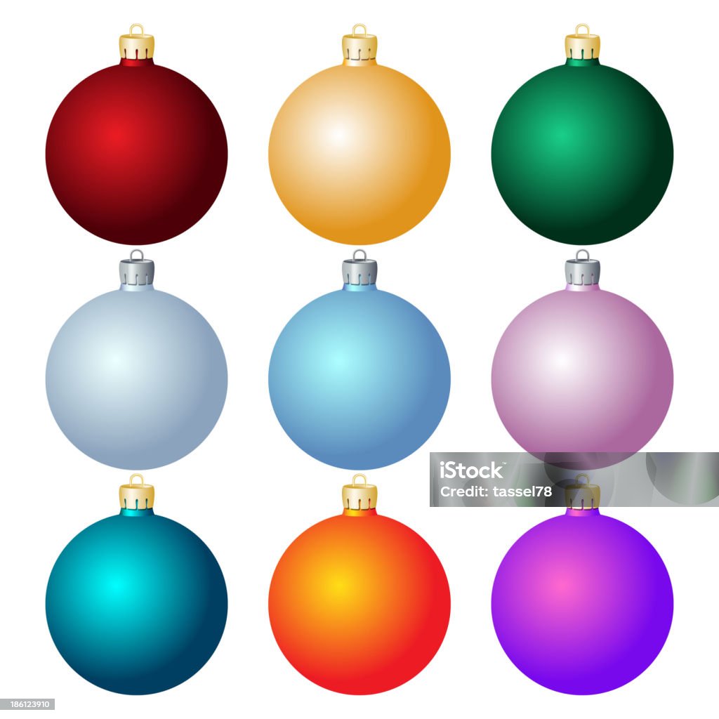 Bolas de Navidad. - arte vectorial de Amarillo - Color libre de derechos