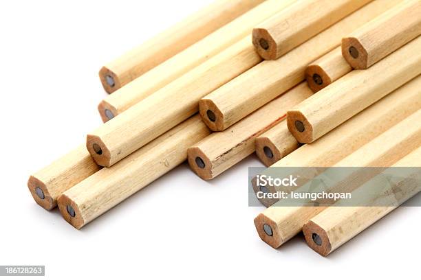 Pencil On White Background Stock Photo - Download Image Now - Black Color, Brown, Business