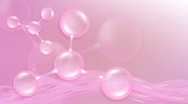 istock Hyaluronic acid skin solutions ad, pink collagen serum drop with cosmetic advertising background ready to use 1861285206
