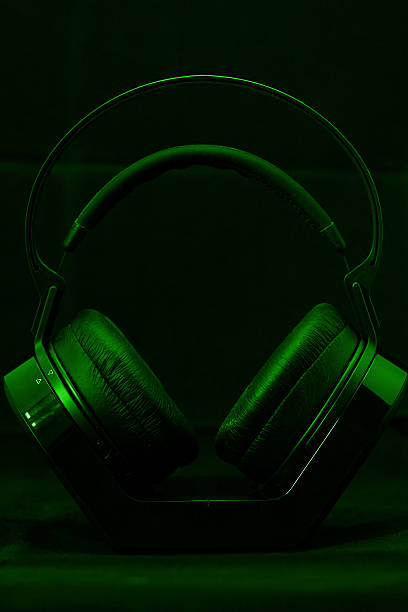 istock Headphones on black background 186129958