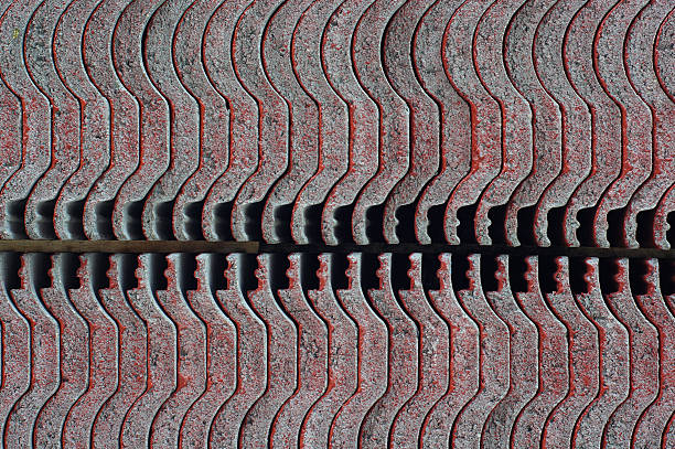 istock Abtract Red tiles roof background 186130312
