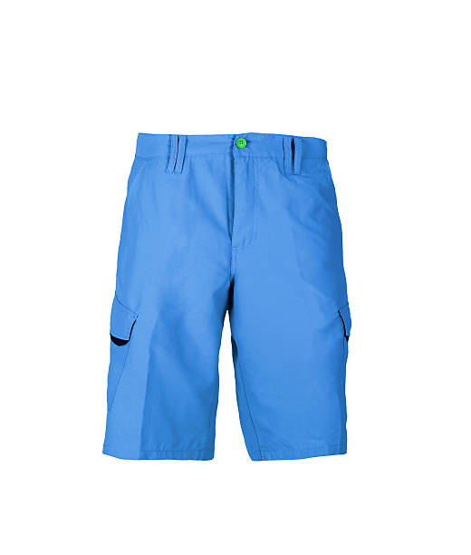 istock Blue jeans shorts isolated on the white background 186130327
