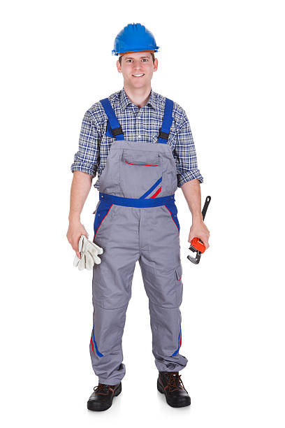 istock Portrait of happy handyman 186130652